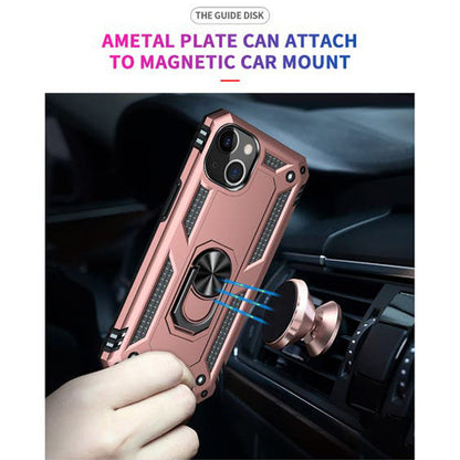 iPhone 14 Plus Magnetic Ring Kickstand Hybrid Phone Case - RoseGold