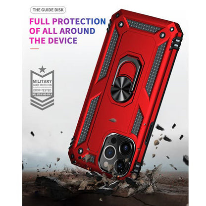 iPhone 14 Pro Max Magnetic Ring Kickstand Hybrid Phone Case - Red