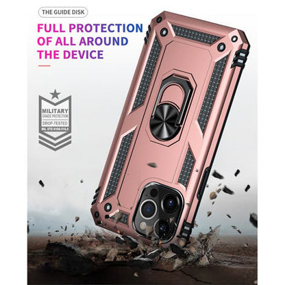 iPhone 14 Pro Max Magnetic Ring Kickstand Hybrid Phone Case - RoseGold