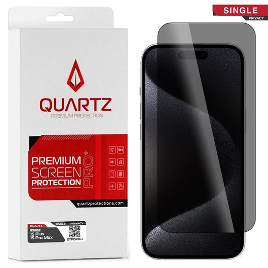 QUARTZ Privacy Tempered Glass for iPhone 15 Plus / 15 Pro Max