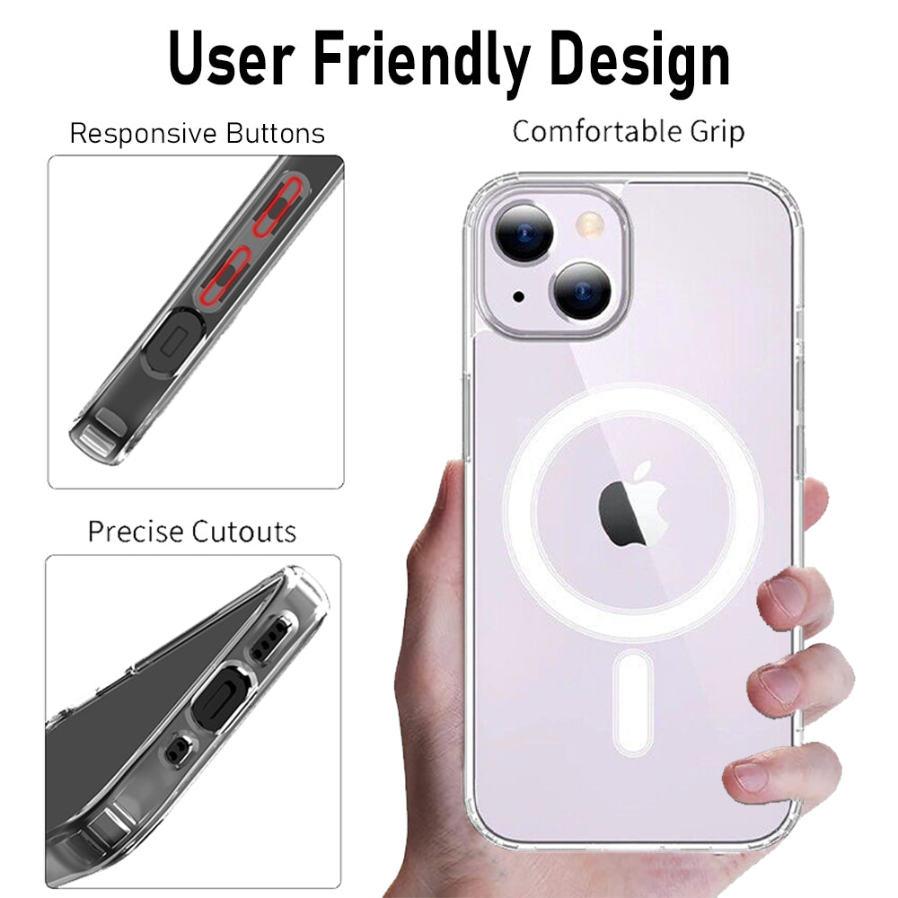 Clear Magnetic Case Compatible with Magsafe for iPhone 15