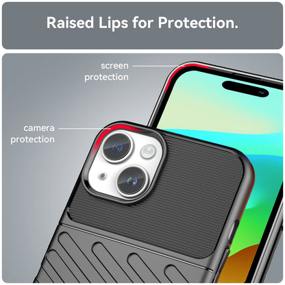 Rugged TPU Phone Case for iPhone 15 - Black
