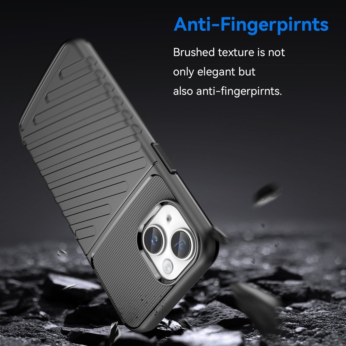 Rugged TPU Phone Case for iPhone 15 Plus - Black