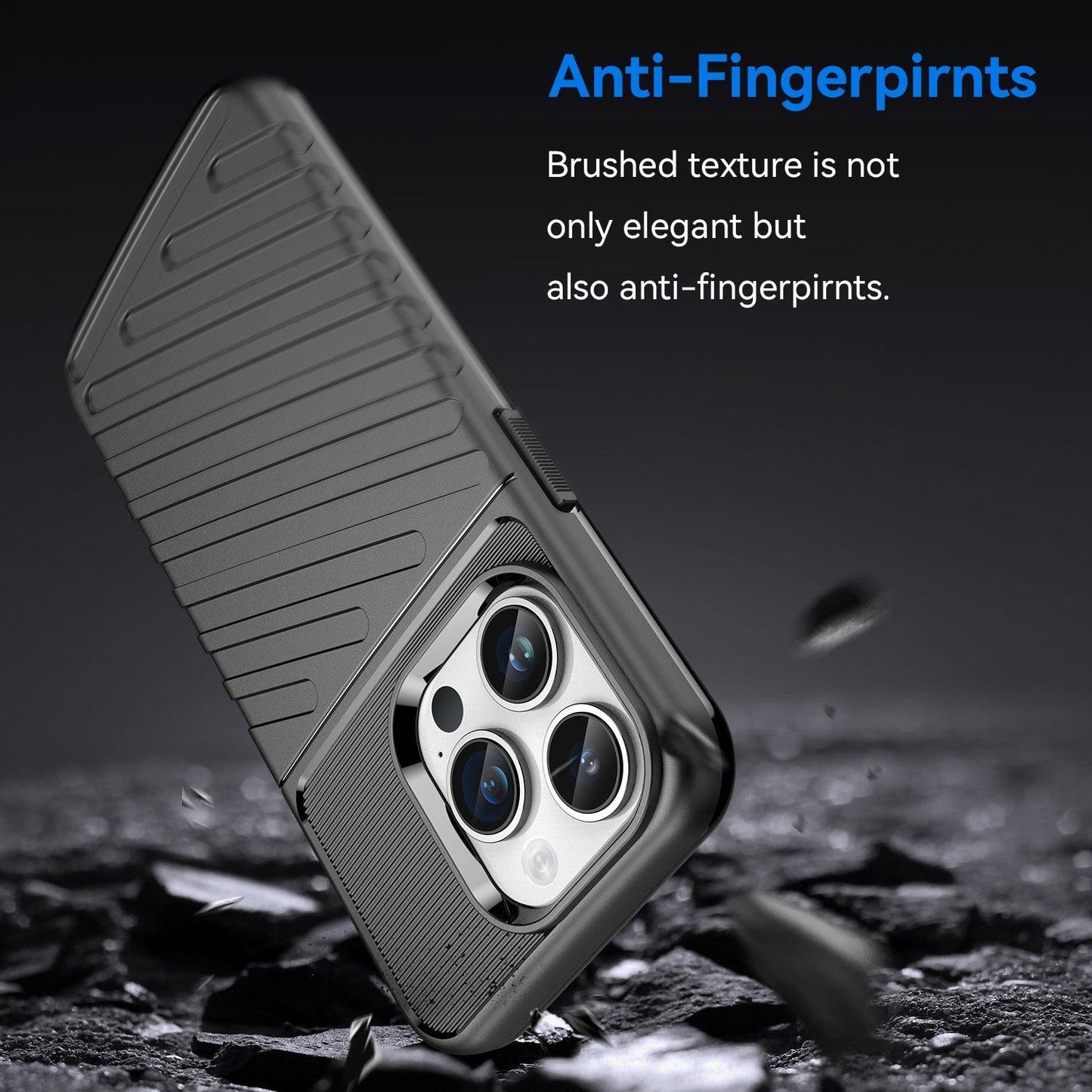 Rugged TPU Phone Case for iPhone 15 Pro - Black