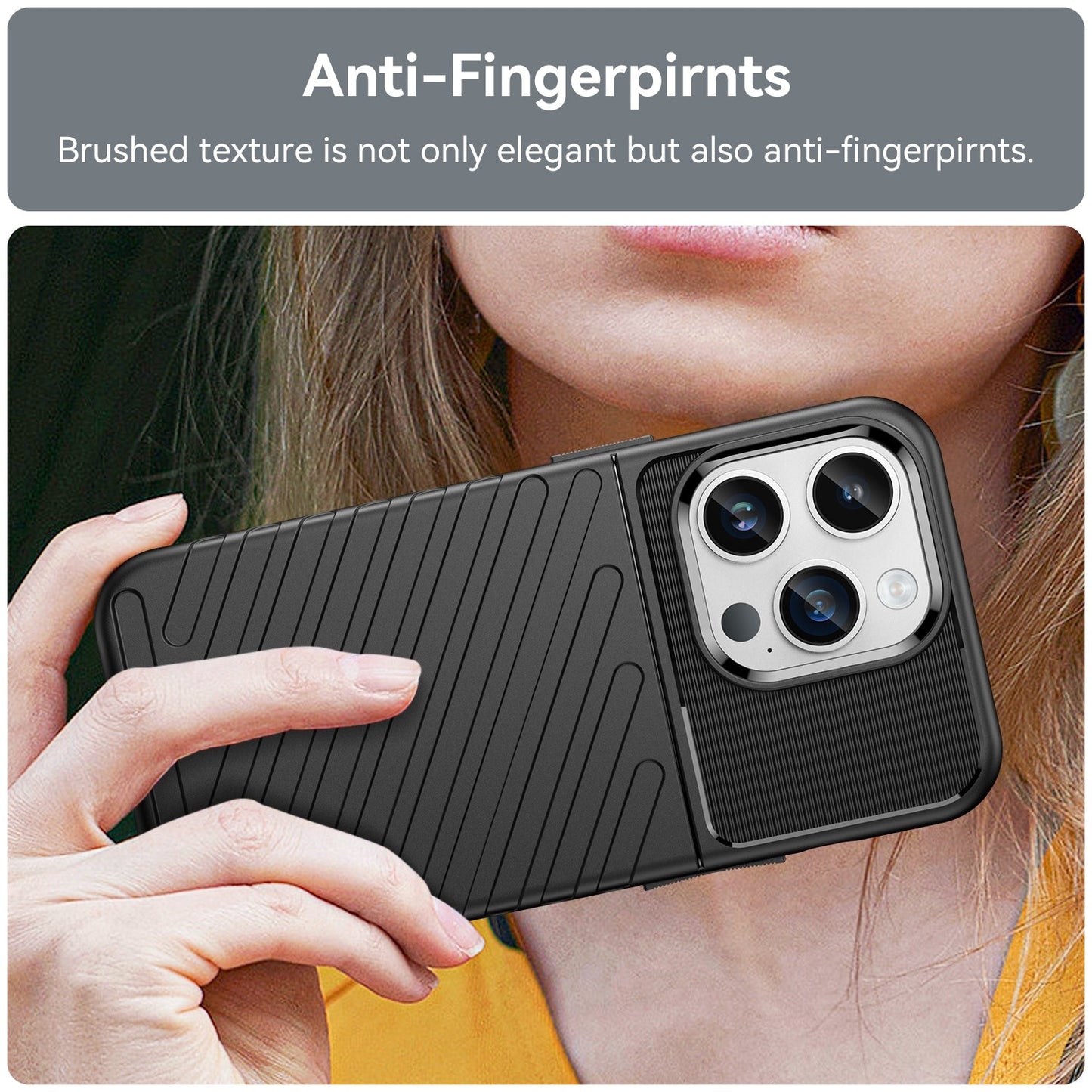 Rugged TPU Phone Case for iPhone 15 Pro - Black