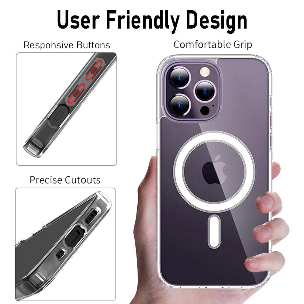 Clear Magnetic Case Compatible with Magsafe for iPhone 15 Pro Max